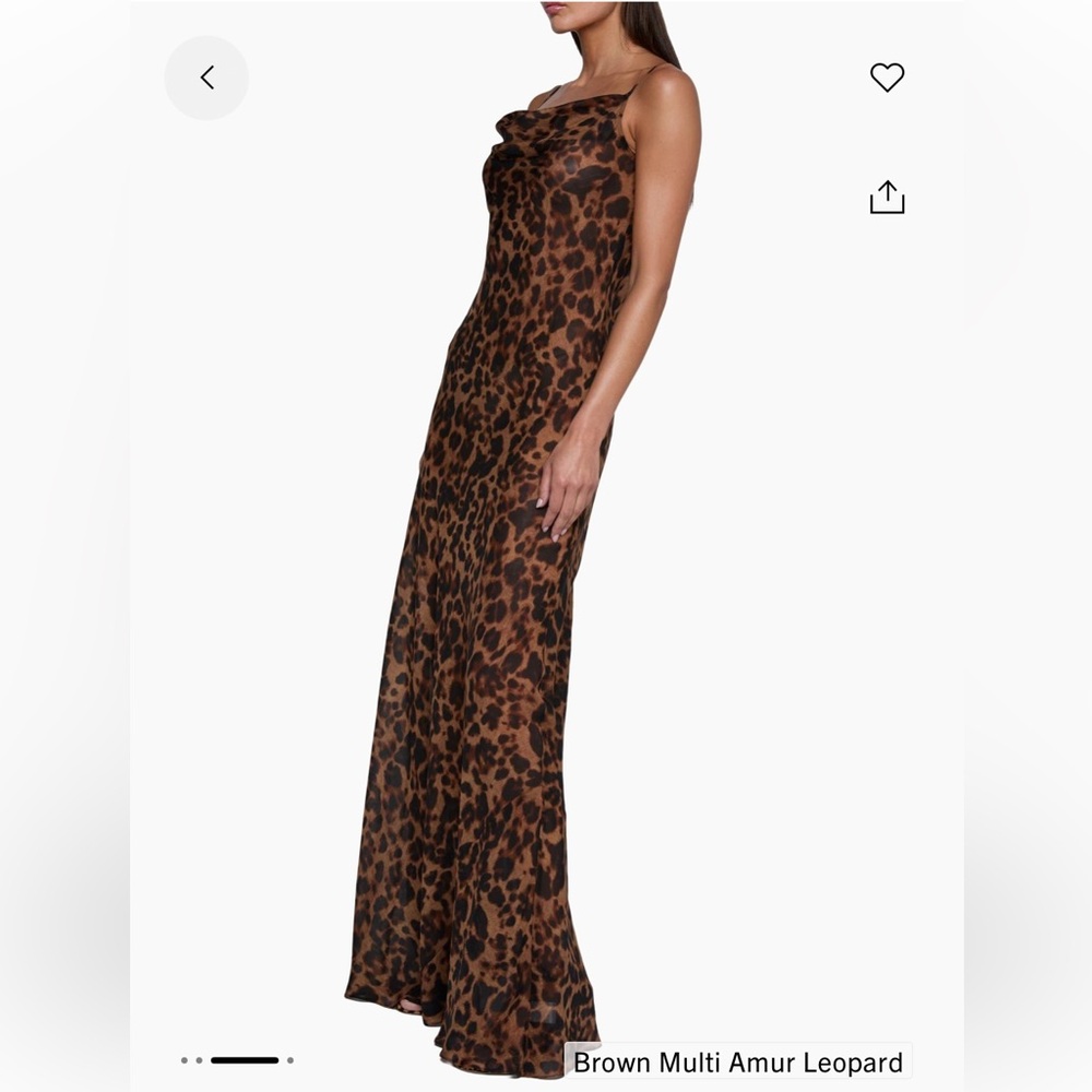 L'AGENCE Brown Leopard Print Maxi Dress - Picture 3 of 4
